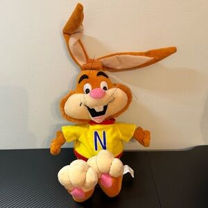 🐰 Vintage 2001 Nestlé Nesquik Bunny Plush – “N” Shirt – Toy Network Plush